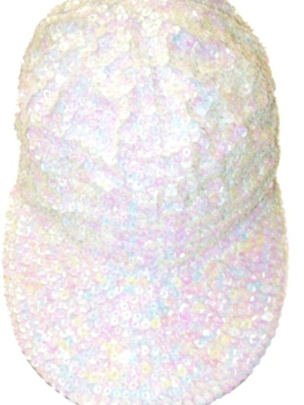 Sequined Cap Opal White Kids Unisex, Sparkly Toddler Baseball Style